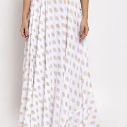 Graphic Print Flared Skirt with Waist Tie-up-picture-42