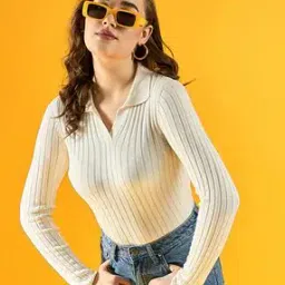 Women Striped Slip-On Pullover-image-76