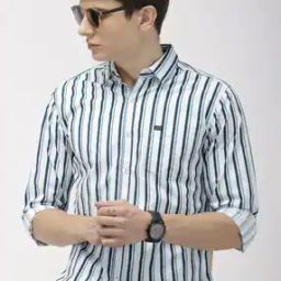 Men Striped Slim Fit Shirt with Patch Pocket-picture-26