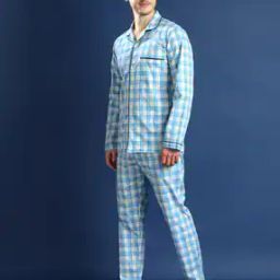 Men Checked Relaxed Fit Cotton Night Suit-picture-26