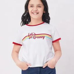 Girls Sustainable Typographic Print Crop T-Shirt-picture-14