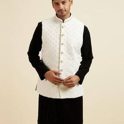 Men Embroidered Nehru Jacket with Button-Closure-image-91