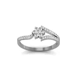 White Gold Cubic Zirconia Studded Kavya Ring-image-8