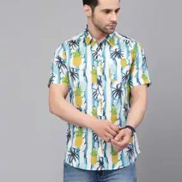 Printed Shirt with Patch Pocket-93