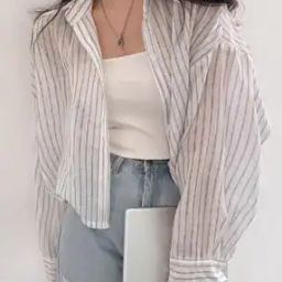 Women Striped Relaxed Fit Shirt -image-31