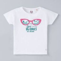 Girls Typographic Print Regular Fit Round-Neck T-Shirt-image-101
