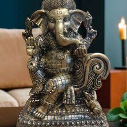 Sitting Ganesha Antique Showpiece-image-54