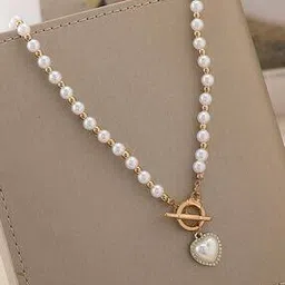 Pearl-Beaded Short Necklace-29