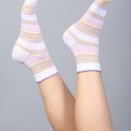 Pack of 3 Women Striped Ankle-Length Socks-image-5