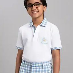Unisex School Polo T-Shirt with Checked Collar-picture-41