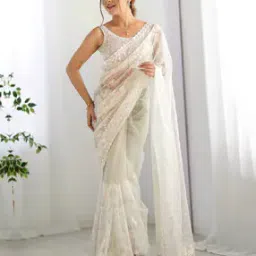 ri-wah Women Embellished Design Sequins Saree-picture-1