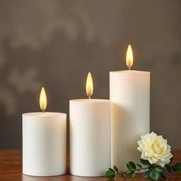 Set of 3 Vanilla Scented Pillar Candles-image-109