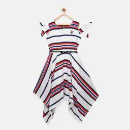Striped Fit & Flare Dress-image-52