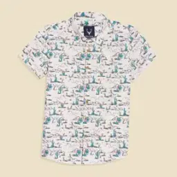 allen solly Boys Micro Print Regular Fit Shirt-picture-22