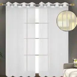 Set of 2 Stripe Sheer Window Curtains-0
