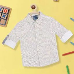 Micro Print Shirt with Spread-Collar-image-69