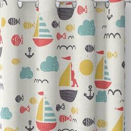Geometric Print Door Curtain-12