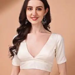 Women V-Neck Back-Open Blouse-image-30