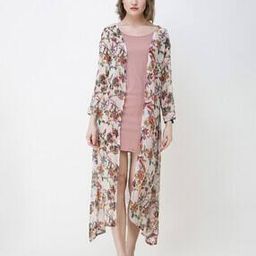 Floral Print Front-Open Shrug-5