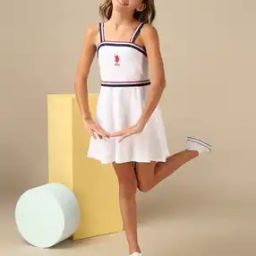 Girls Square Neck Shirt Dress-picture-32