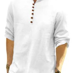 Men Mandarin-Collar Regular Fit Kurta-image-14