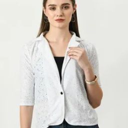Women Embroidered Shrug with Bracelet Sleeves-29