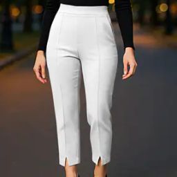 Women Flat Front Relaxed Fit Trousers-picture-41