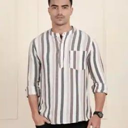 Men Stripes Short Kurta-image-45
