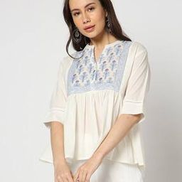 Women Flared Kurti with Printed Yoke-image-87
