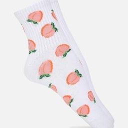 Women Peach Print Mid-Calf Length Socks-image-41