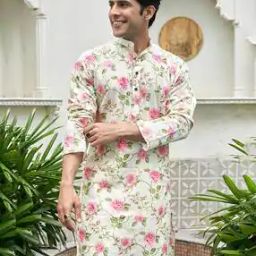 Men Regular Fit Long Kurta with Mandarin Collar-image-51