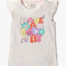 Girls Typographic Print Round-Neck Top-image-68