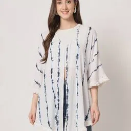 Tie & Dye Shrug with Lace Trims-image-91