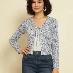 Floral Print Front-Open Shrug-picture-10