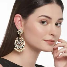 Chandbali Earrings with Pearl Detail-39