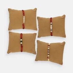Set of 4 Glimmering Pearl Rakhis-image-100