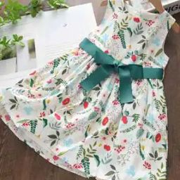 Leaf Print Fit & Flare Dress with Waist Tie-Up-image-64