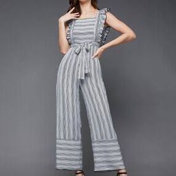Women Striped Jumpsuit with Insert Pocket-picture-6