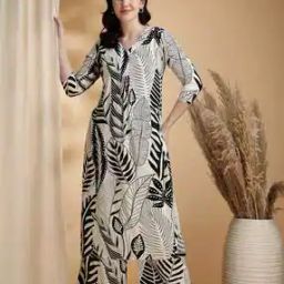Botanical Printed A-line Kurta Set-picture-27