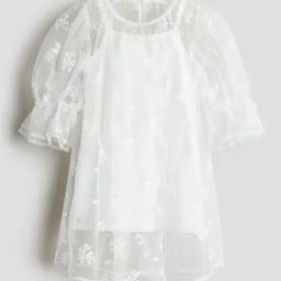 Girls Round Neck A-line Dress-image-4