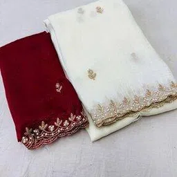 Women Embellished Saree with Cut-Work Border-image-64