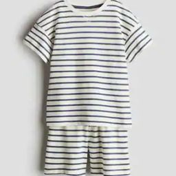 Boys Cotton Stripes Shorts & T-shirt Set-image-94