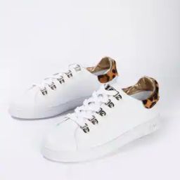 Lace-Up Shoes with Animal Print Panel-image-23