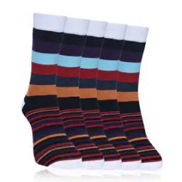 Pack of 5 Striped Mid-Calf Length Socks-image-65