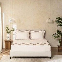 sansaar 210 TC Multicolor Embroidered Bedsheet with 2 Pillow Covers-picture-36