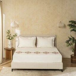 sansaar 210 TC Multicolor Embroidered Bedsheet with 2 Pillow Covers-picture-31