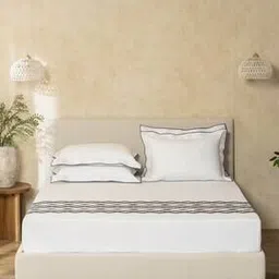 sansaar 210 TC Multicolor Embroidered Bedsheet with 2 Pillow Covers-picture-0