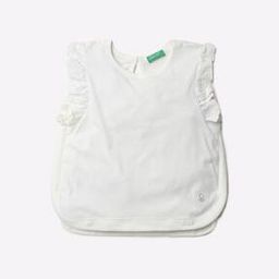 Textured Crew-Neck T-shirt with Ruffles-image-21