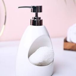 Classic White Kitchen Dispenser With Scrubber - Cylindrical Shape-image-10