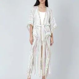 Striped Cover-Up Dress with Tie-Up Belt-27